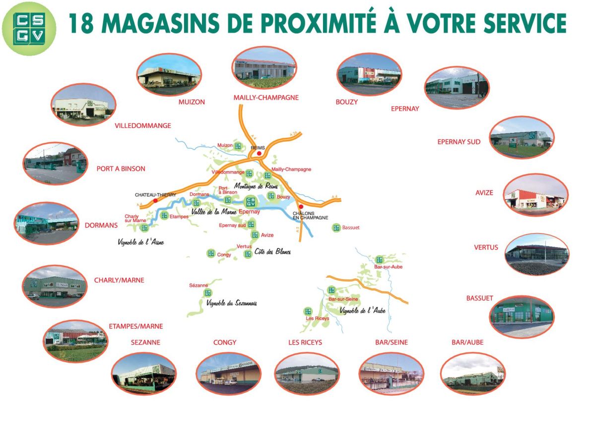 Implantation des magasins CSGV