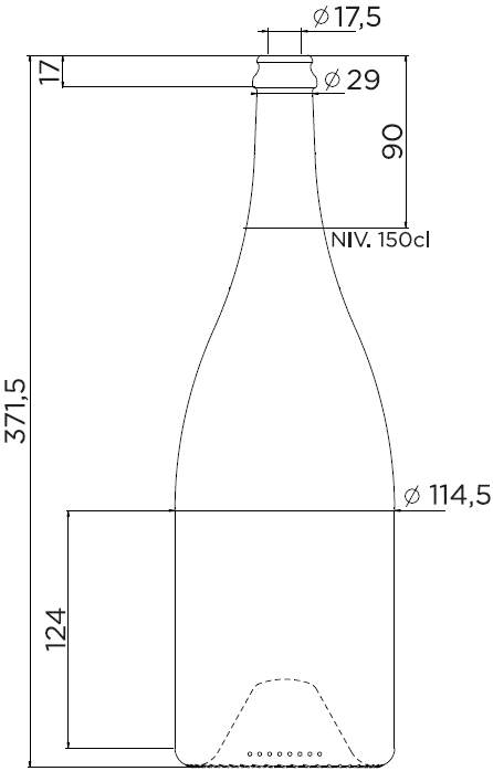 Bouteille Magnum Champenois 150cl en verre vide Verallia